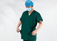 El hospital utiliza quirúrgico médico friega los trajes pone en cortocircuito el cuello en v 100% del algodón de la manga