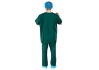 El hospital médico friega se adapta al uniforme corto con cuello de pico del oficio de enfermera de la manga
