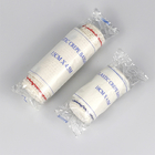 Rollo de vendaje de crepé elástico médico hilo no estéril 80% algodón azul/rojo