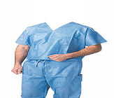 Los azules marinos quirúrgicos friegan los trajes, enfermeras del hospital friegan la manga corta uniforme del traje