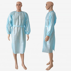 Vestido quirúrgico disponible de la prenda impermeable azul de los PP PE con los puños elásticos