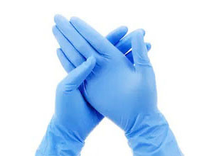 Guantes de nitrilo azules desechables médicos Guantes de examen de seguridad sin polvo