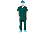 El hospital médico friega se adapta al uniforme corto con cuello de pico del oficio de enfermera de la manga