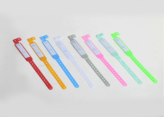 Color material ISO13485 azul del PVC de la pulsera paciente de la identificación del EN 13795
