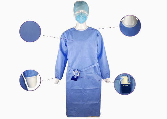 Vestido quirúrgico disponible SMS 45gsm no tejido del aislamiento médico