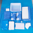Cortinas quirúrgicas desechables reforzadas de color azul con área de incisión adhesiva