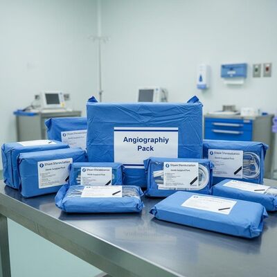 Paquetes quirúrgicos estériles de esterilización por vapor con tejidos no tejidos y paquete de angiografía para hospitales