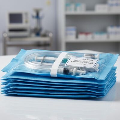 Paquetes quirúrgicos estériles de esterilización por vapor con tejidos no tejidos y paquete de angiografía para hospitales