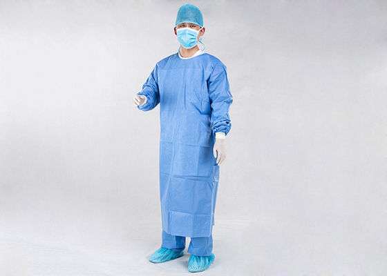 Vestido quirúrgico disponible azul reforzado de SMS