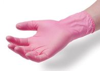 Guantes disponibles libres del vinilo del PVC de la mano del látex disponible transparente rosado de los guantes